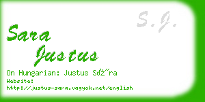 sara justus business card